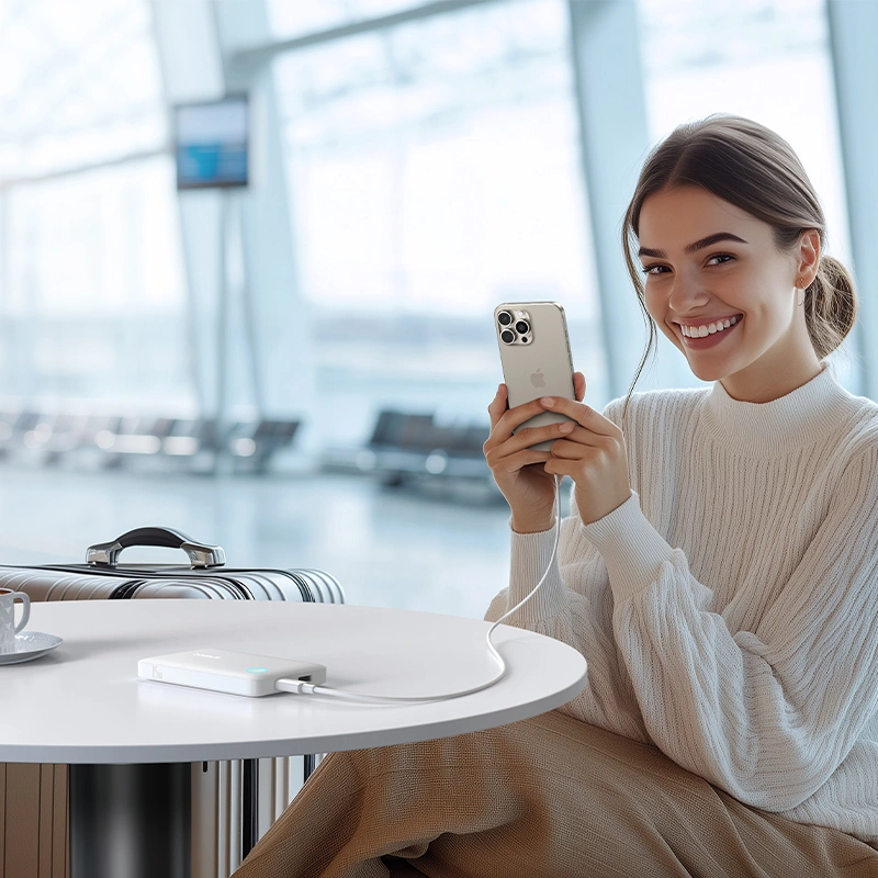 Baseus 10000mAh 15W EnerFill FP11 Fast-Charging Power Bank – (Moon White) - Image 9