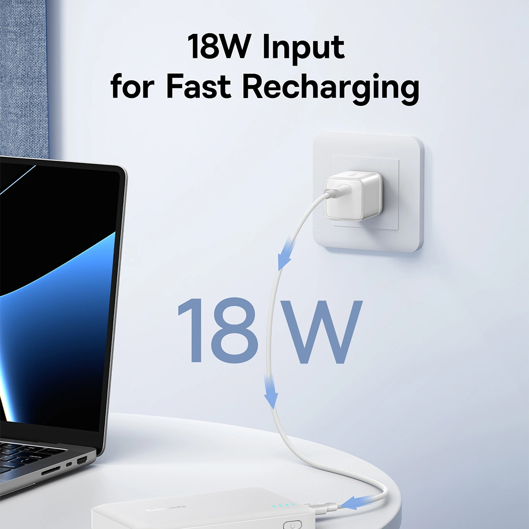 Baseus 10000mAh 22.5W EnerFill FP21 Power Bank – (Moon White) - Image 3