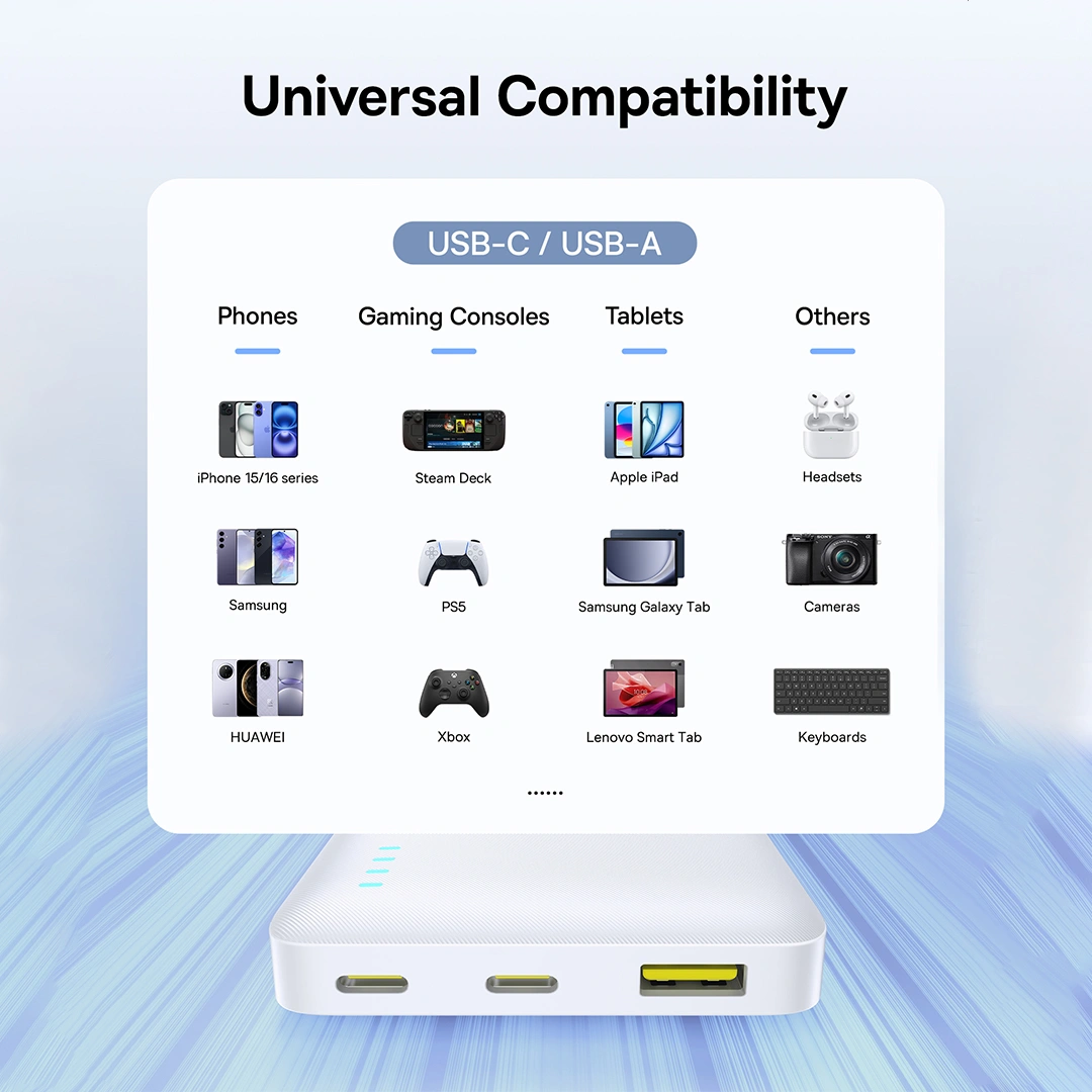 Baseus 10000mAh 22.5W EnerFill FP21 Power Bank – (Moon White) - Image 8