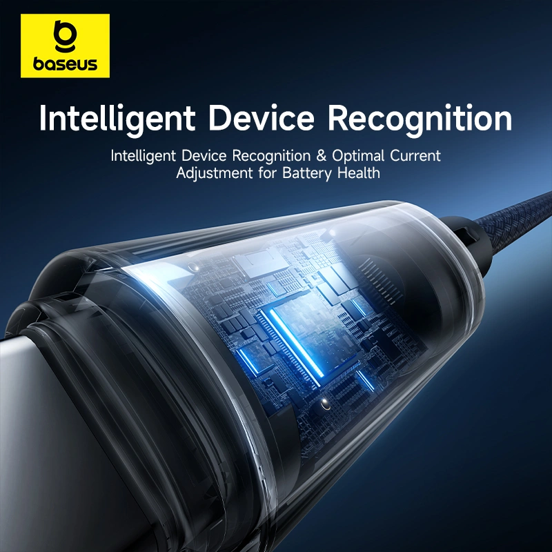 Baseus 1Meter Lit Button-Control USB to Type-C 100W Fast Charging Data Cable – Cosmic Black - Image 4