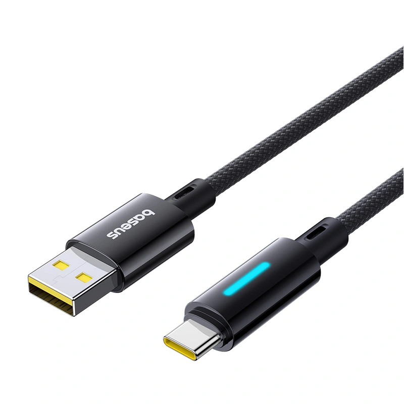 Baseus 1Meter Lit Button-Control USB to Type-C 100W Fast Charging Data Cable – Cosmic Black - Image 11