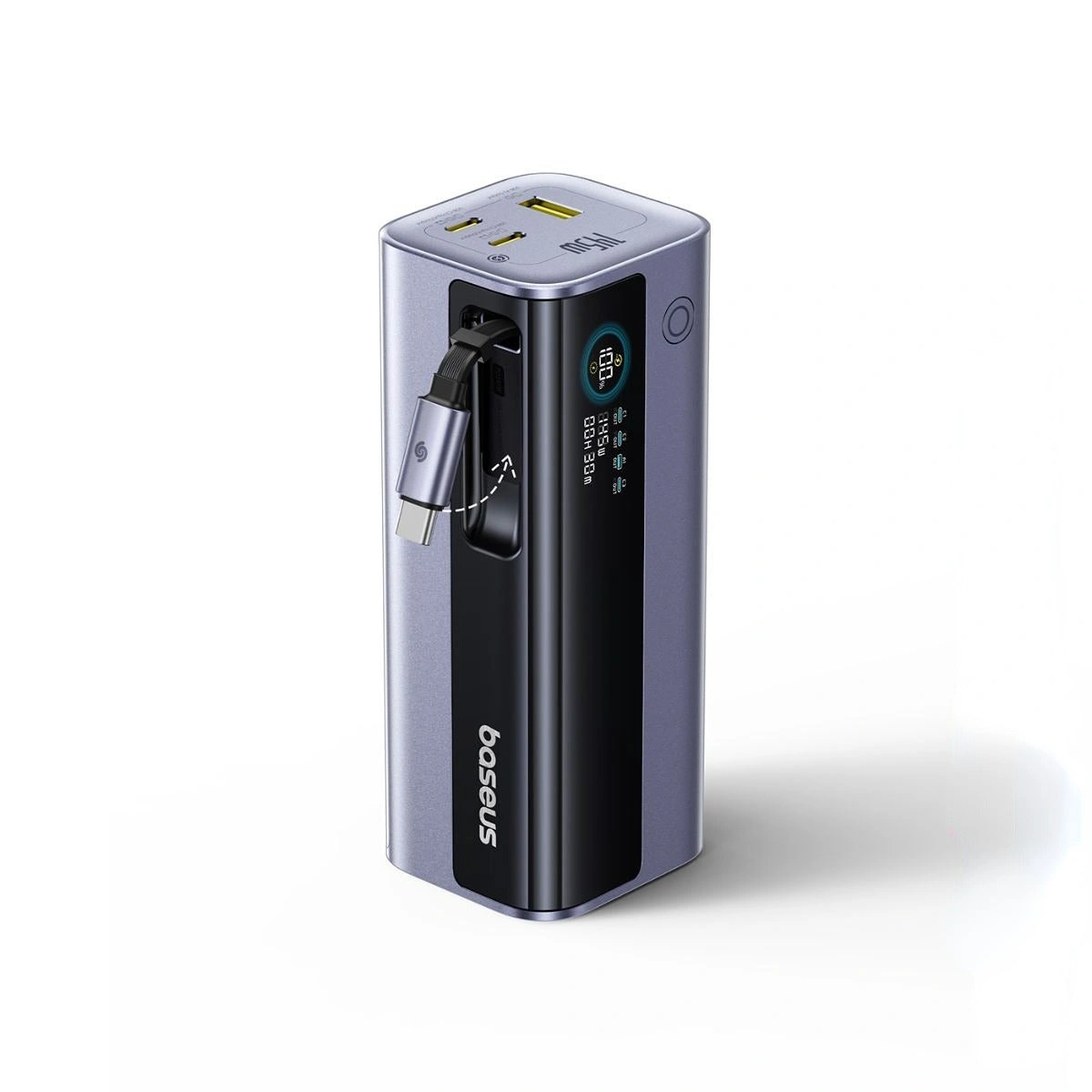Baseus 20000mAh 145W EnerGeek GR11 Power Bank with Retractable Cable - Space Grey - Image 8