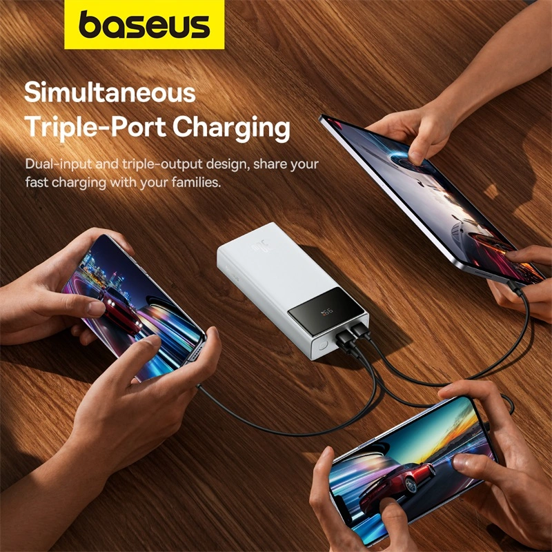 Baseus 30000 mAh 30W Star-Lord Digital Display Fast Charging Power Bank – Moon White - Image 3