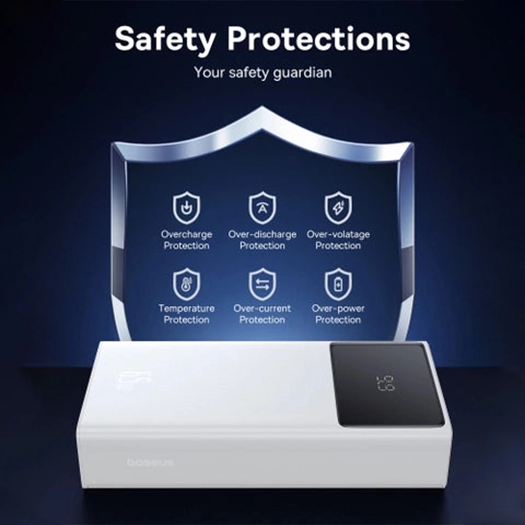 Baseus 30000 mAh 65W Star-Lord Digital Display Fast Charging Power Bank – (Moon White) - Image 3