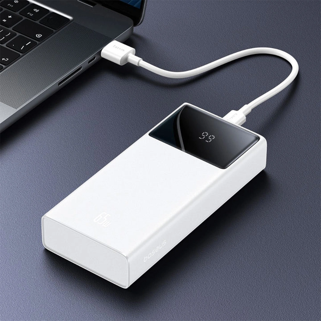 Baseus 30000 mAh 65W Star-Lord Digital Display Fast Charging Power Bank – (Moon White) - Image 4