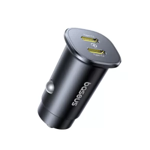 Baseus 30W GoTrip Car Charger – Type-C + Type-C, Cosmic Black