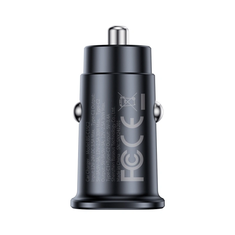 Baseus 30W GoTrip Car Charger – Type-C + Type-C, Cosmic Black - Image 18