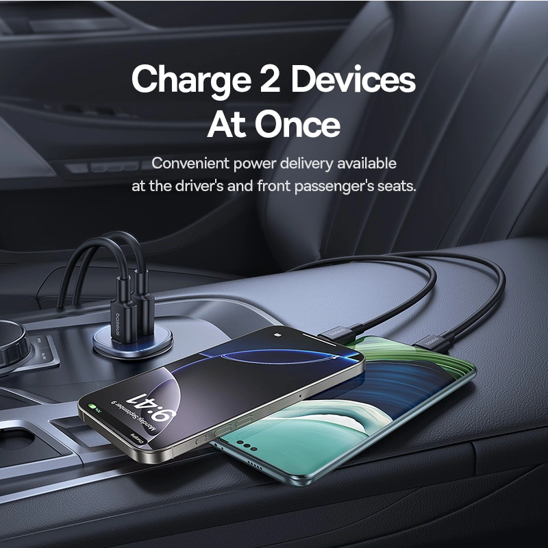 Baseus 30W GoTrip Car Charger – Type-C + Type-C, Cosmic Black - Image 6