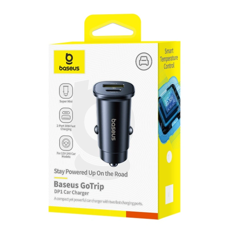 Baseus 30W GoTrip Car Charger Type - C+USB – Cosmic Black - Image 19