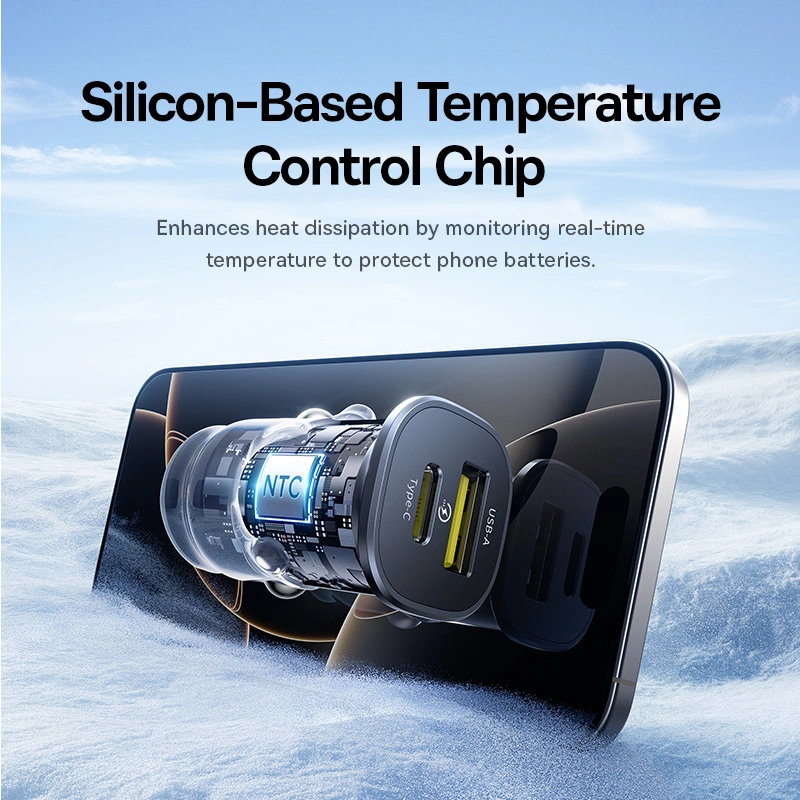 Baseus 30W GoTrip Car Charger Type - C+USB – Cosmic Black - Image 9