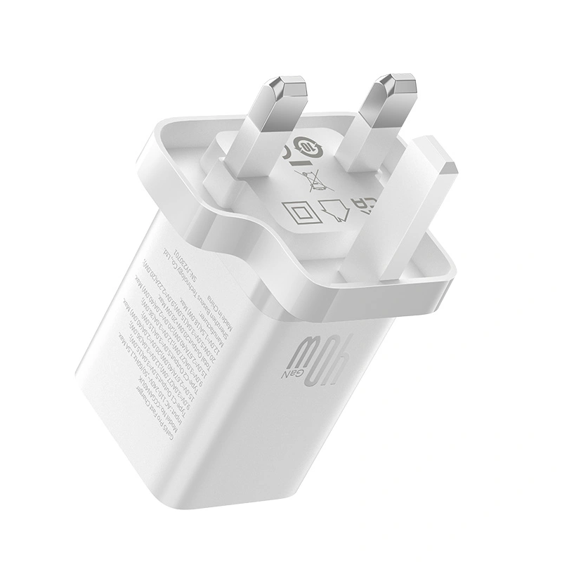 Baseus 40W GaN5 Pro Dual Type-C Fast Charger UK Plug - Moon White - Image 11