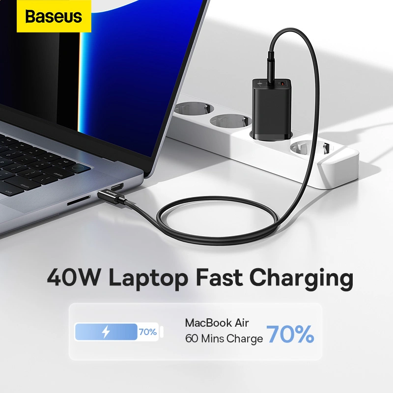 Baseus 40W GaN5 Pro Fast Charger Type-C + Type-C EU (Black) - Image 8