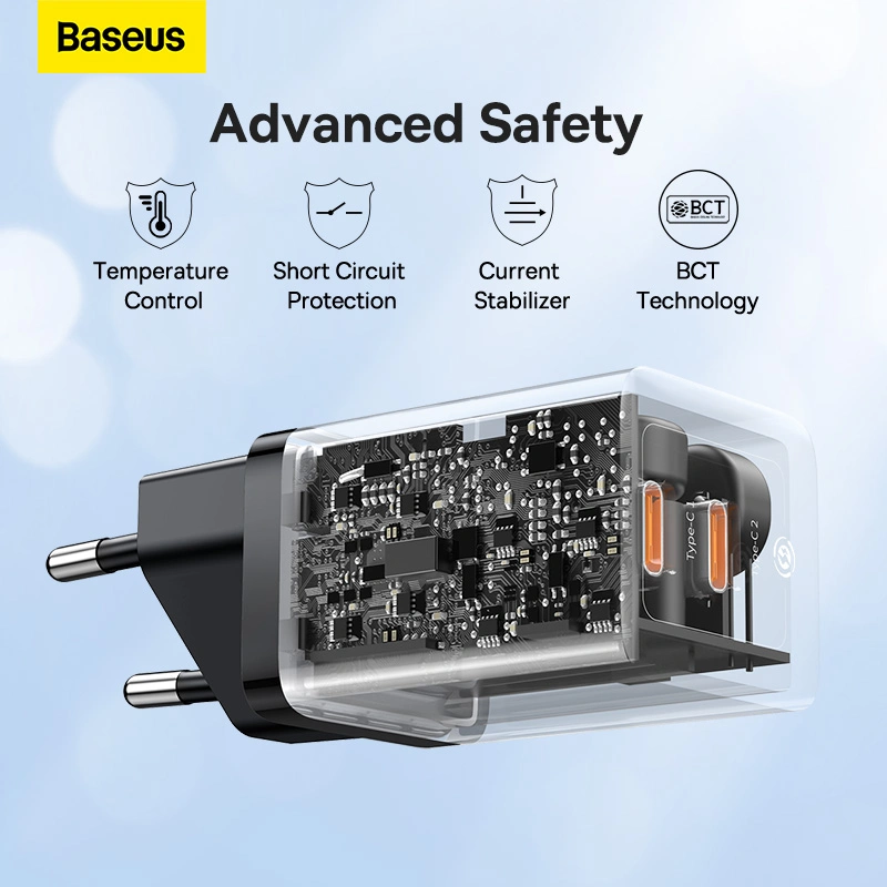 Baseus 40W GaN5 Pro Fast Charger Type-C + Type-C EU (Black) - Image 7