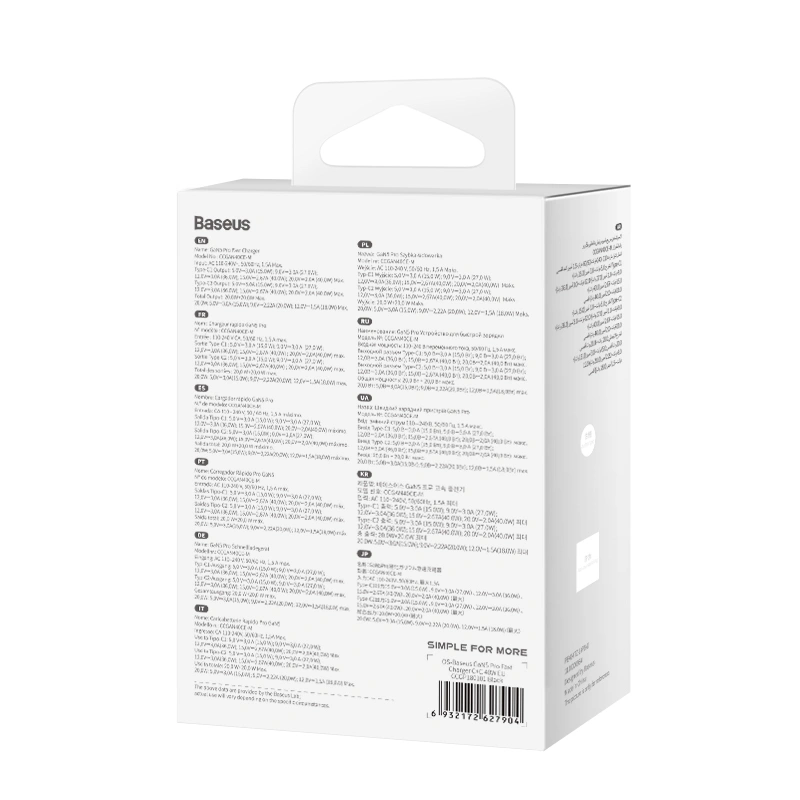 Baseus 40W GaN5 Pro Fast Charger Type-C + Type-C EU (Black) - Image 19