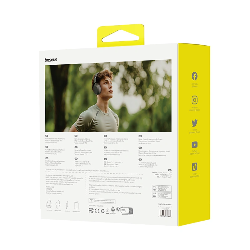 Baseus Bass 35 Max Wireless Headphones Twilight Grey - Image 17