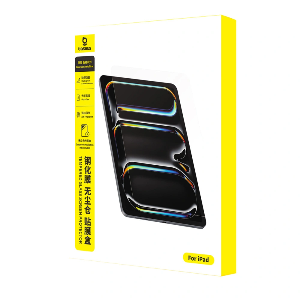 Baseus iPad Pro (2024) 13" Crystalline HD Tempered Glass Screen Protector - Clear - Image 10
