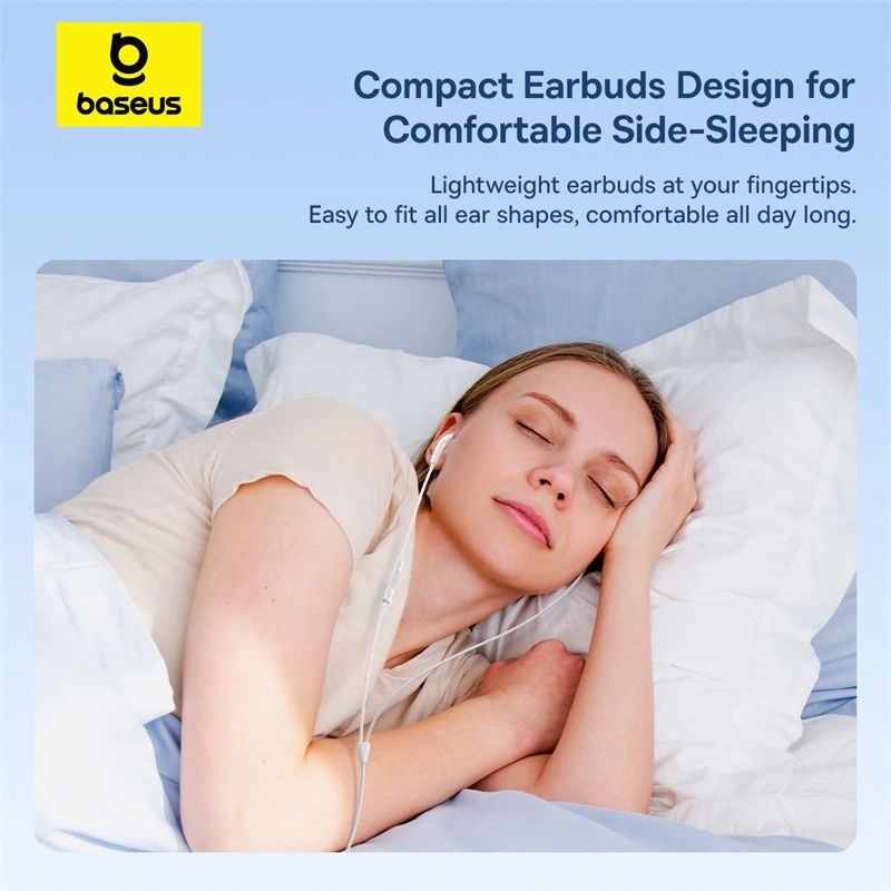 Baseus Encok CZ19 Wired Earphones – Moon White - Image 6