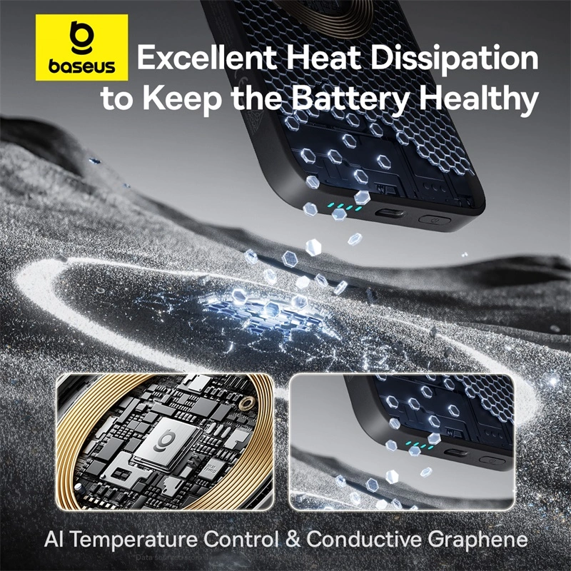 Baseus 10000mAh 22.5W EnerFill FM11 Ultra-Mini Magnetic Power Bank – Cosmic Black - Image 7