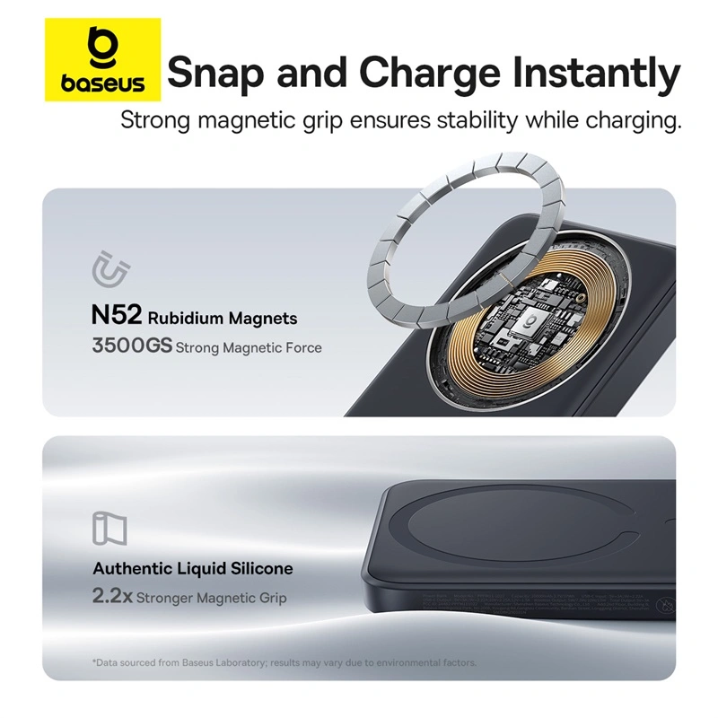Baseus 10000mAh 22.5W EnerFill FM11 Ultra-Mini Magnetic Power Bank – Cosmic Black - Image 5