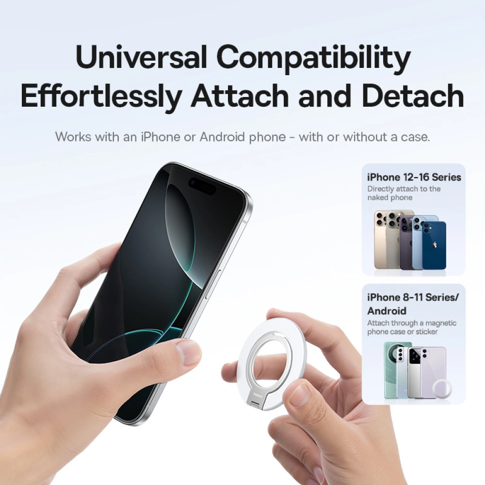 Baseus MagPro 3 Ultra Slim Magnetic Ring Phone Stand – Cosmic Black - Image 3