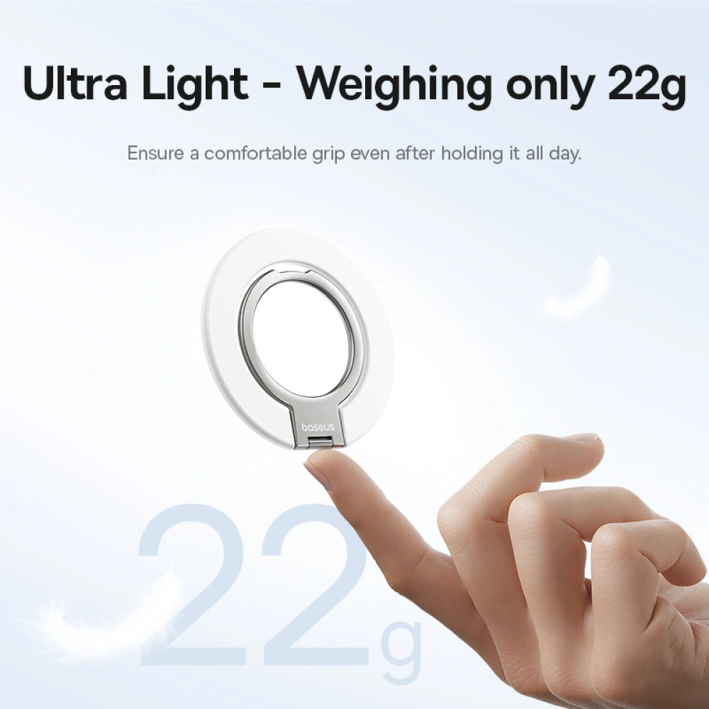 Baseus MagPro 3 Ultra Slim Magnetic Ring Phone Stand – Starlight Off-White - Image 5