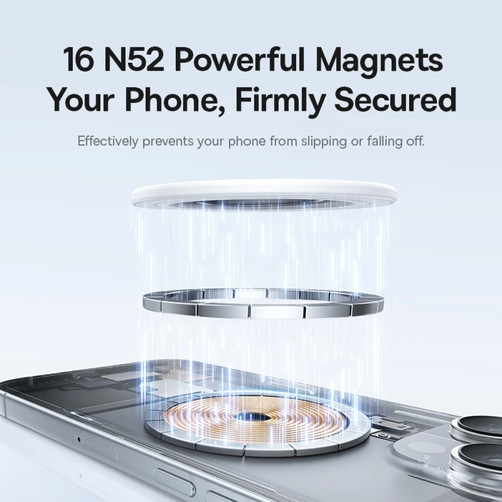 Baseus MagPro 3 Ultra Slim Magnetic Ring Phone Stand – Starlight Off-White - Image 4