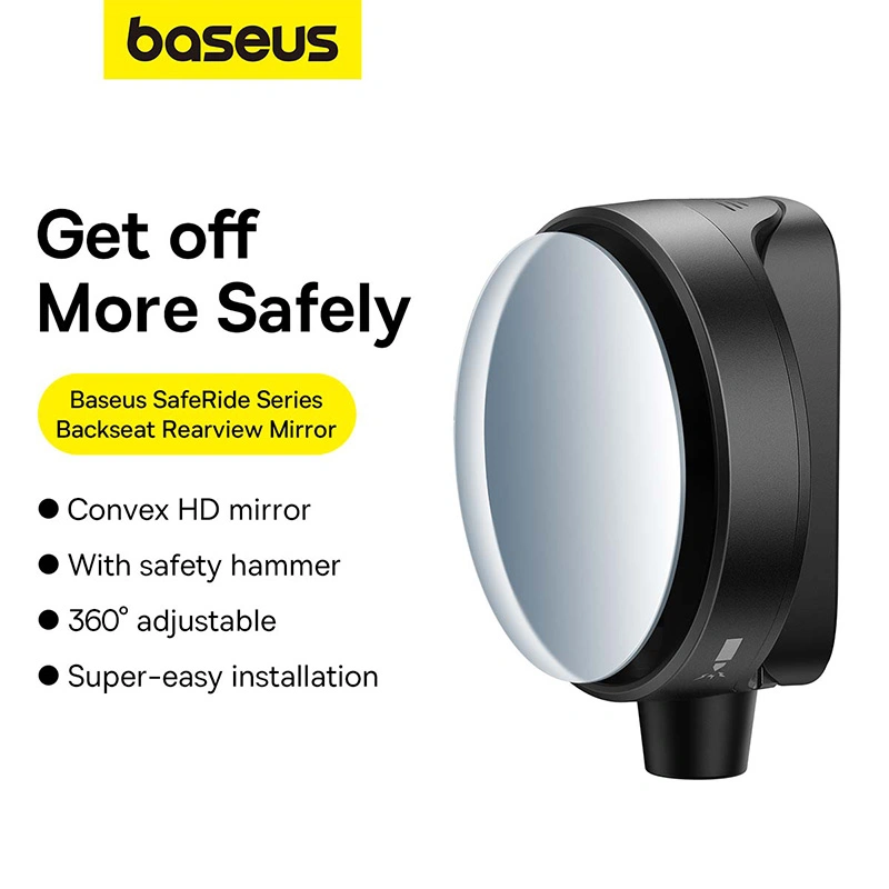 Baseus SafeRide Series Backseat Rearview Mirror (1PCS) Cluster Black - Image 2