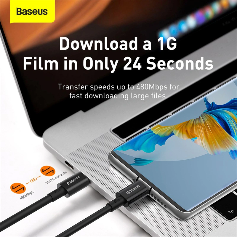 Baseus 1 Meter 100W Superior Series Fast Charging Data Cable Type-C to Type-C Black - Image 7