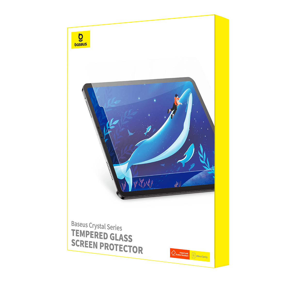 Baseus iPad Pro (2024) 13” Clear Crystal Blue Light Blocking Tempered Glass Screen Protector - Image 3