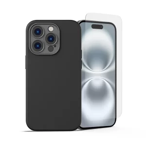 Baseus iPhone 14 Pro 6.1" Liquid Silica Gel Magnetic Phone Case – With Tempered Glass & Cleaning Kit - Model: ARYC000101