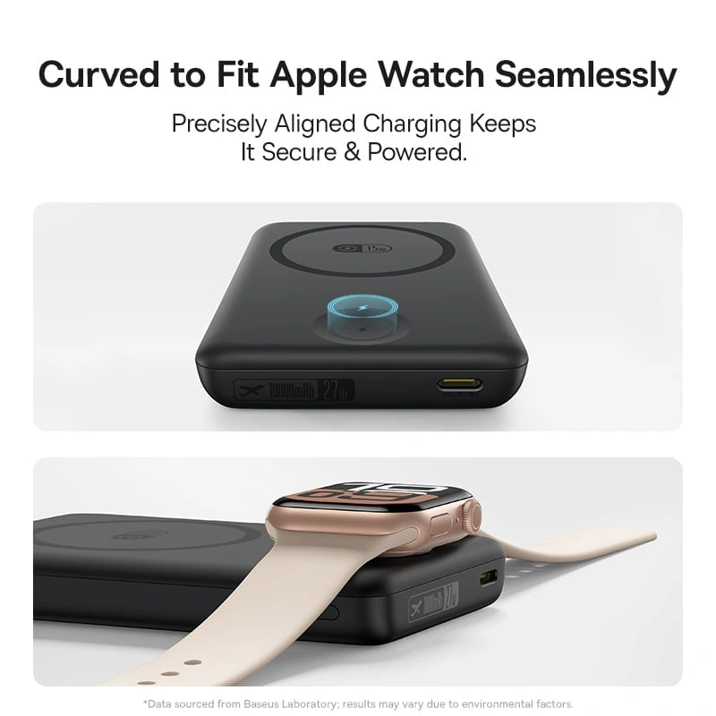 Baseus 10000mAh 27W EnerFill FT11 Magnetic Power Bank for iWatch & Phone - Image 6