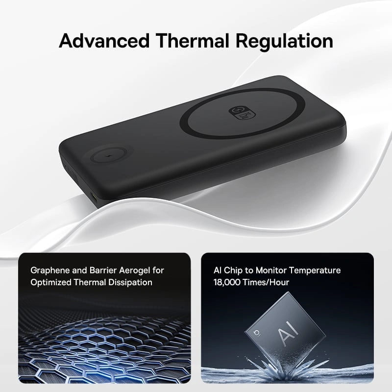 Baseus 10000mAh 27W EnerFill FT11 Magnetic Power Bank for iWatch & Phone - Image 5