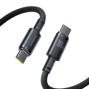 Baseus 1 Meter 100W Type-C to Type-C New Braided Fast Charging Cable Cosmic Black - E0426W00 - 1 Year Warranty
