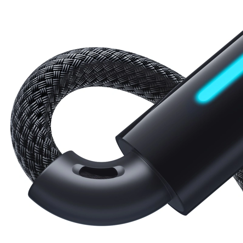 Baseus 1meter 100W Lit Button-Control Type-C to Type-C Fast Charging Data Cable Cosmic Black - P10379000121-00 - Image 6