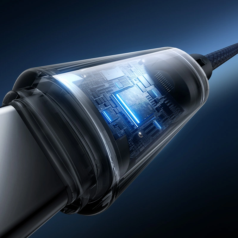 Baseus 1meter 100W Lit Button-Control Type-C to Type-C Fast Charging Data Cable Cosmic Black - P10379000121-00 - Image 4