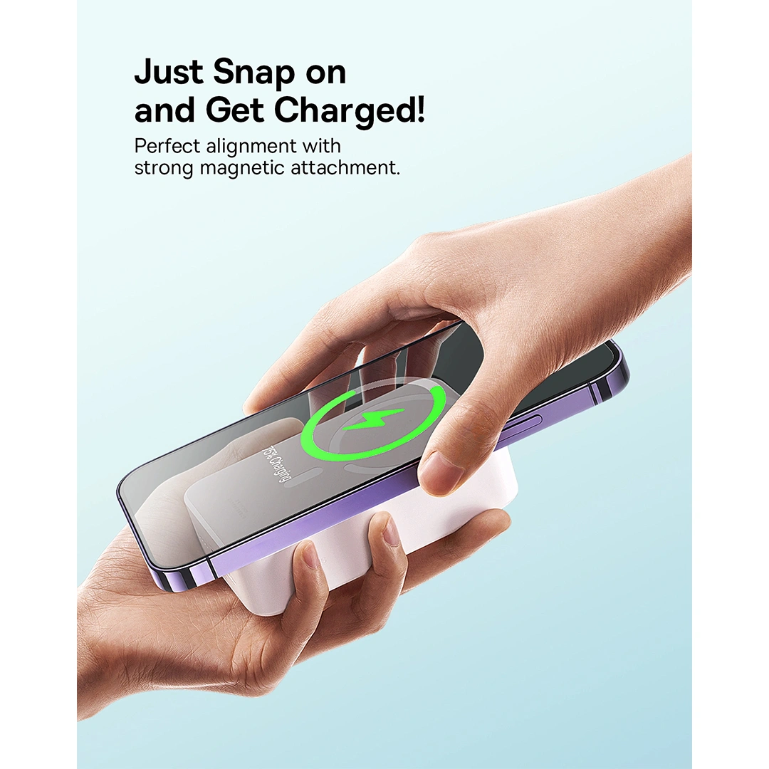 Baseus 20000mAh 20W EnerFill FM41 Mini Magnetic Power Bank Moon White - E0027U01 - 1 Year Warranty - Image 8