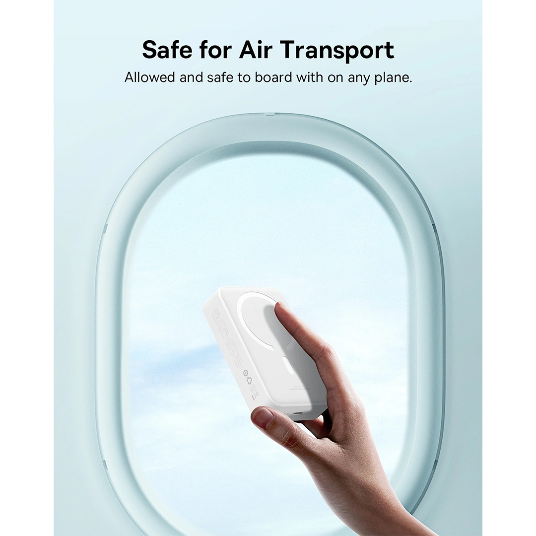 Baseus 20000mAh 20W EnerFill FM41 Mini Magnetic Power Bank Moon White - E0027U01 - 1 Year Warranty - Image 4