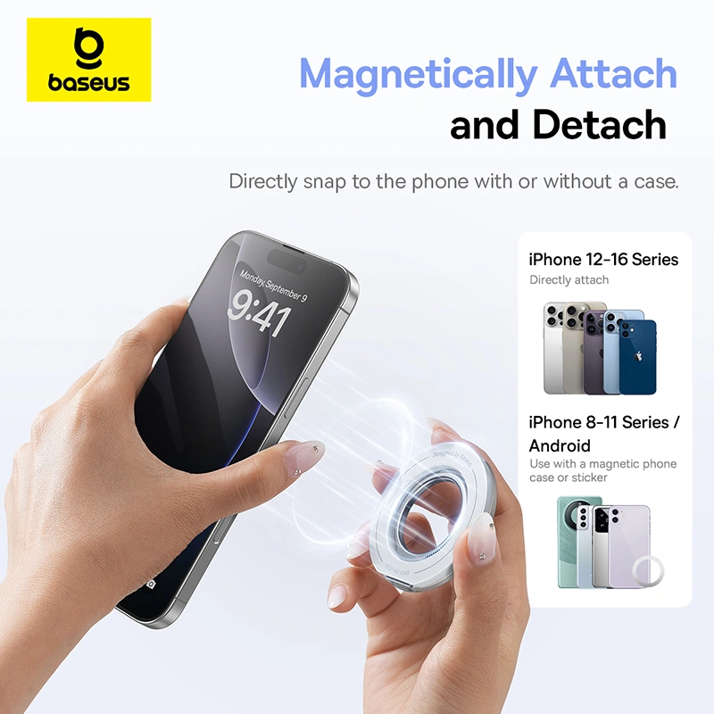 Baseus MagPro 3 Magnetic Dual-Ring Phone Stand Starlight Off-White - Z0004803 - Image 5