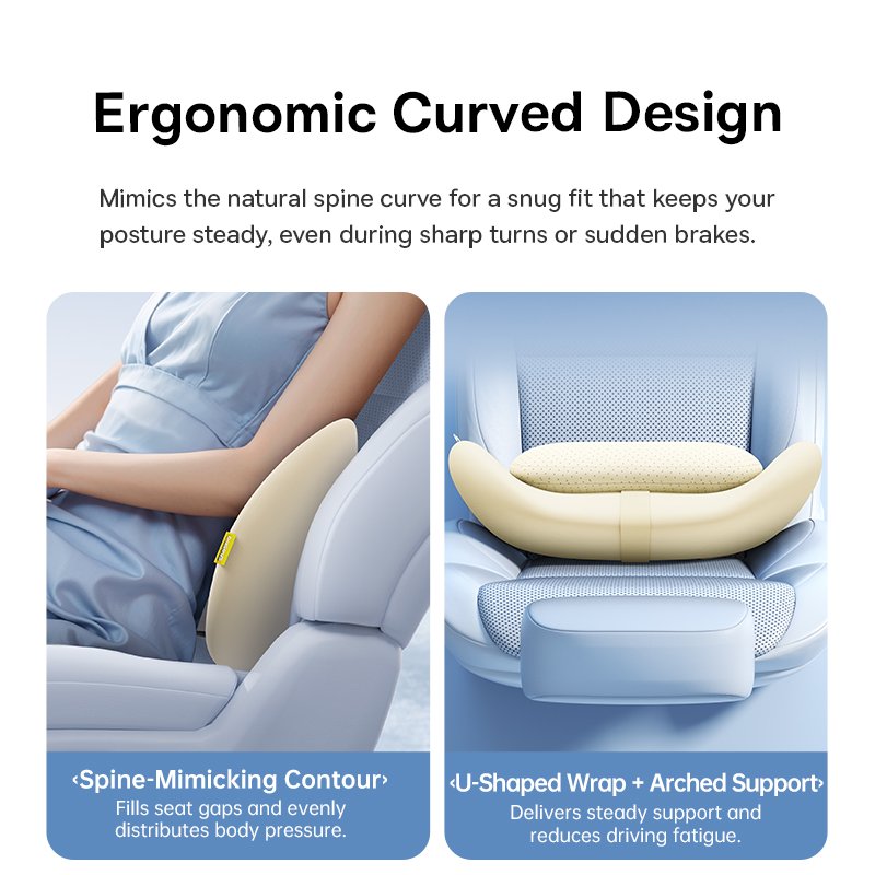 Baseus PrimeTrip VH2 Dual-Layer Car Lumbar Pillow Starlight Off-White - C01201 - Image 5